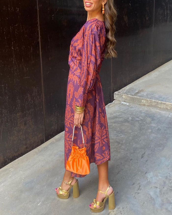 Isadora | Robe Midi Élégante à Imprimé Délicat