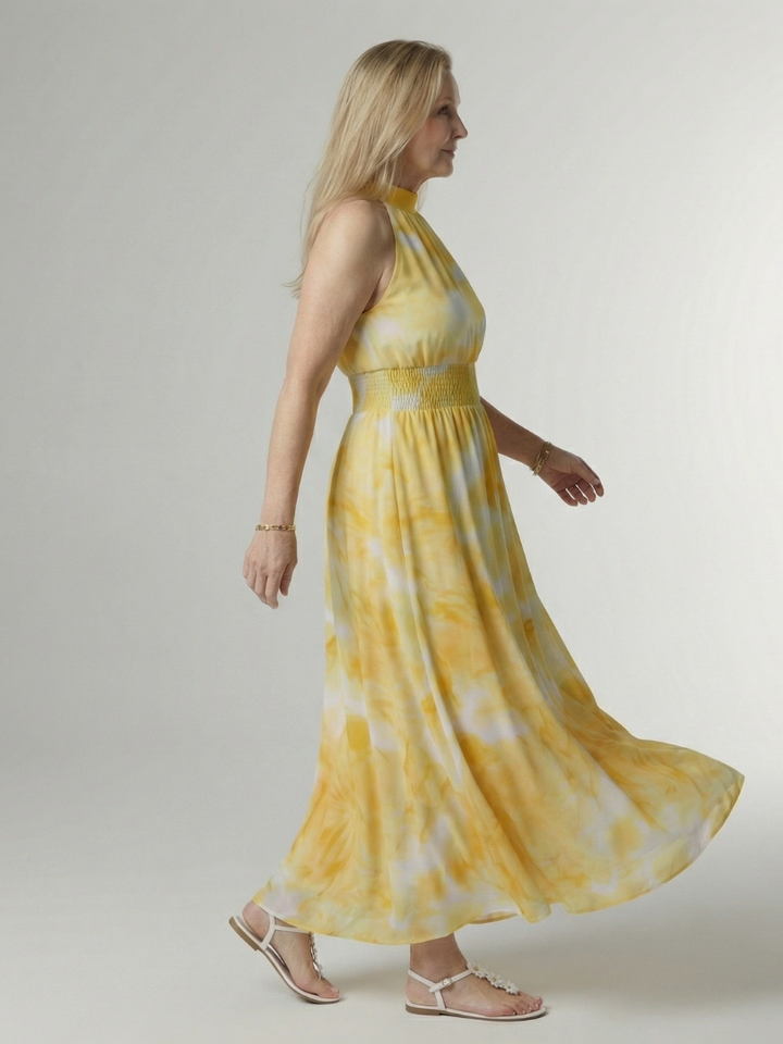 Sylin | Robe Midi Halter Froncée