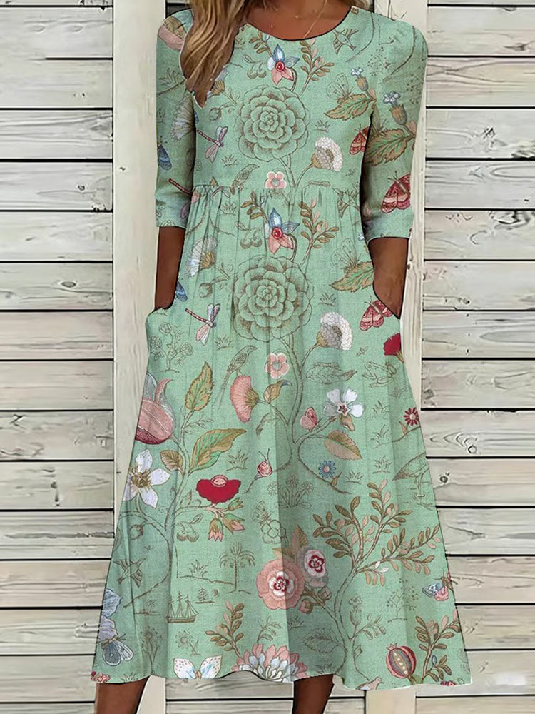 Florence | Robe Midi Flatteuse Effet Ventre Plat