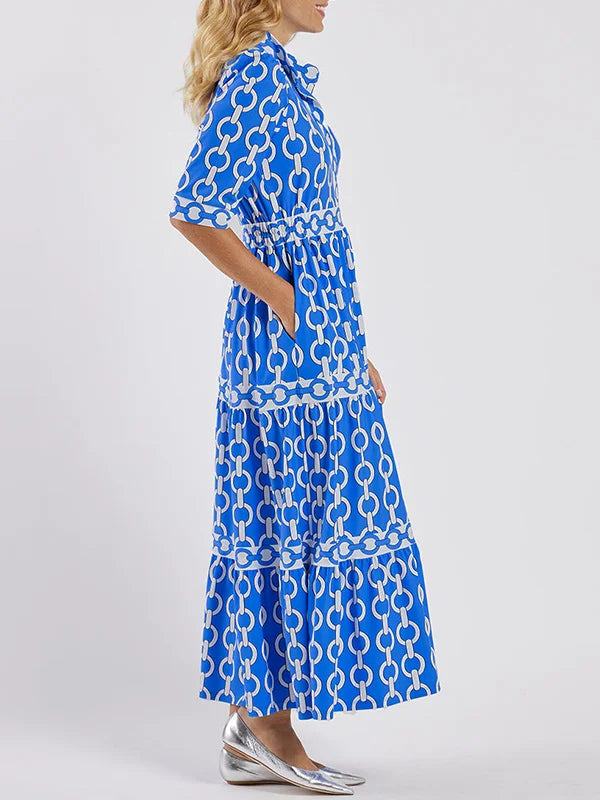 HAZEL | Robe Midi Motif Chaîne