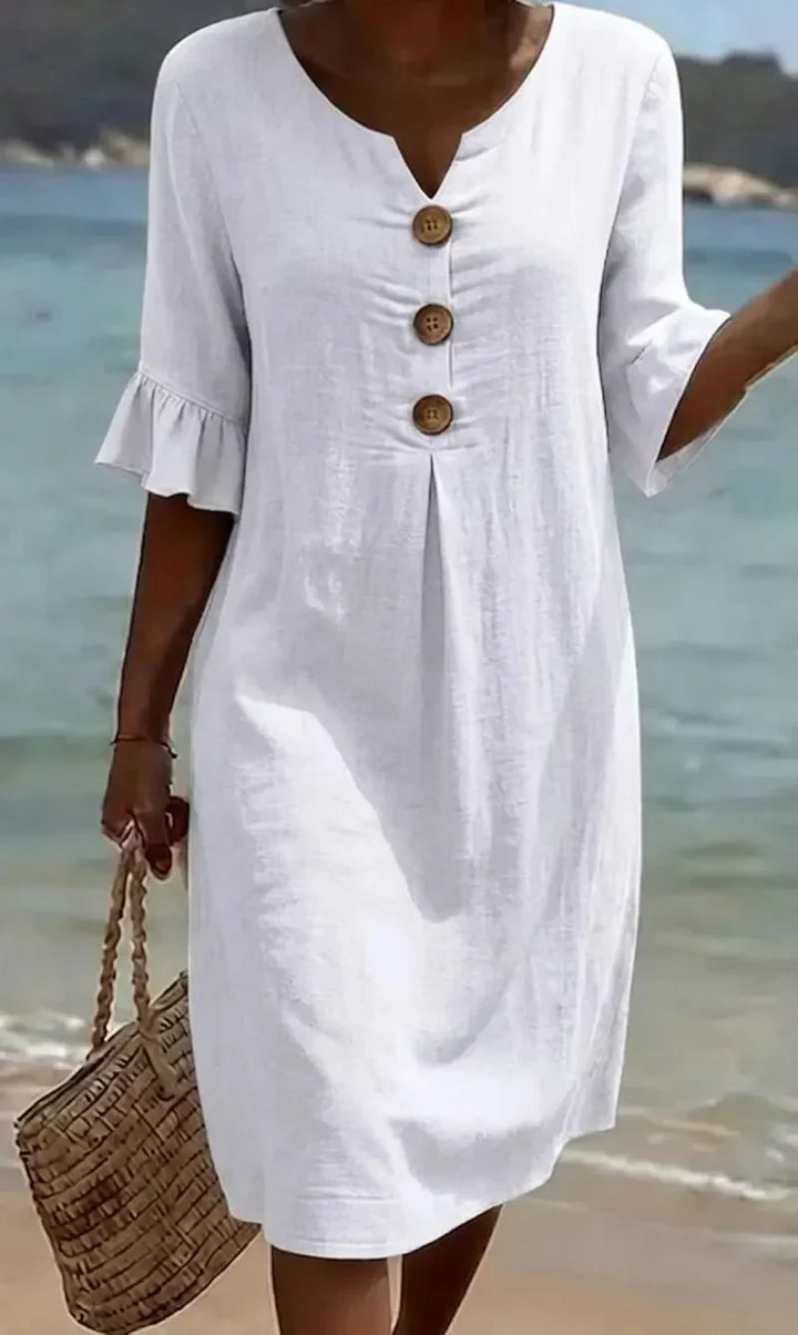 Naomi | Robe Droite à Manches Bouffantes