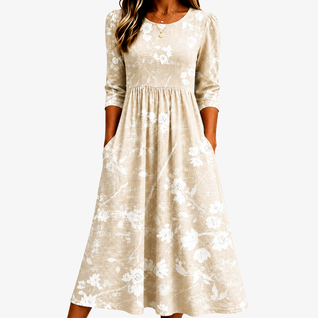 Robe Midi Quotidienne Soft Meadow Blossom
