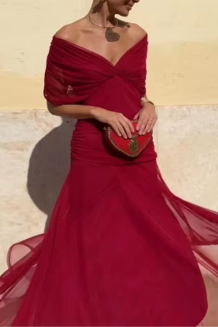 Luisa | Robe longue de fête élégante à col en V