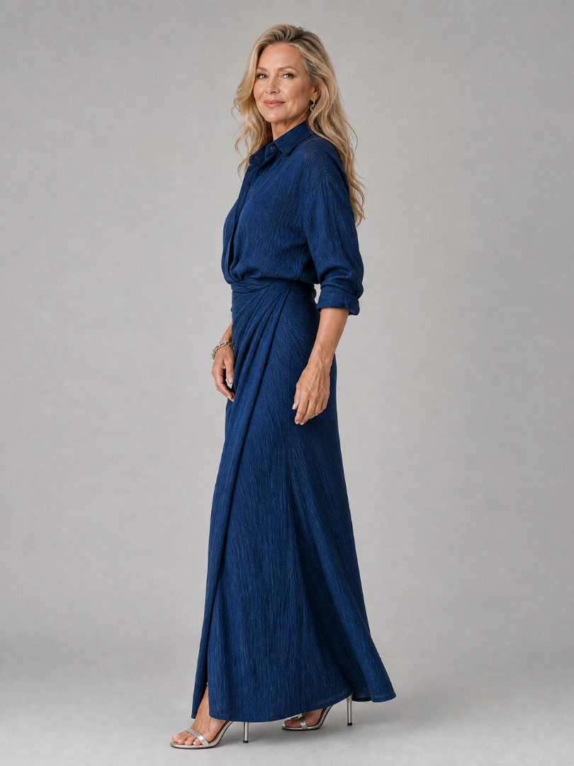 Mirque | Robe Maxi À Manches Longues Portefeuille