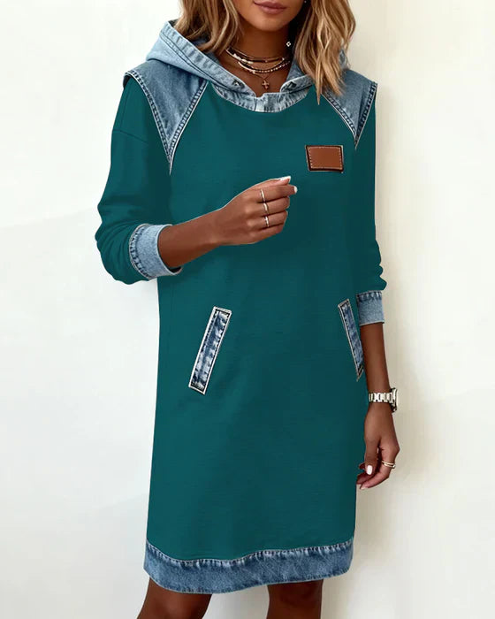 Alexa | Robe à Capuche Douillette Contrastée