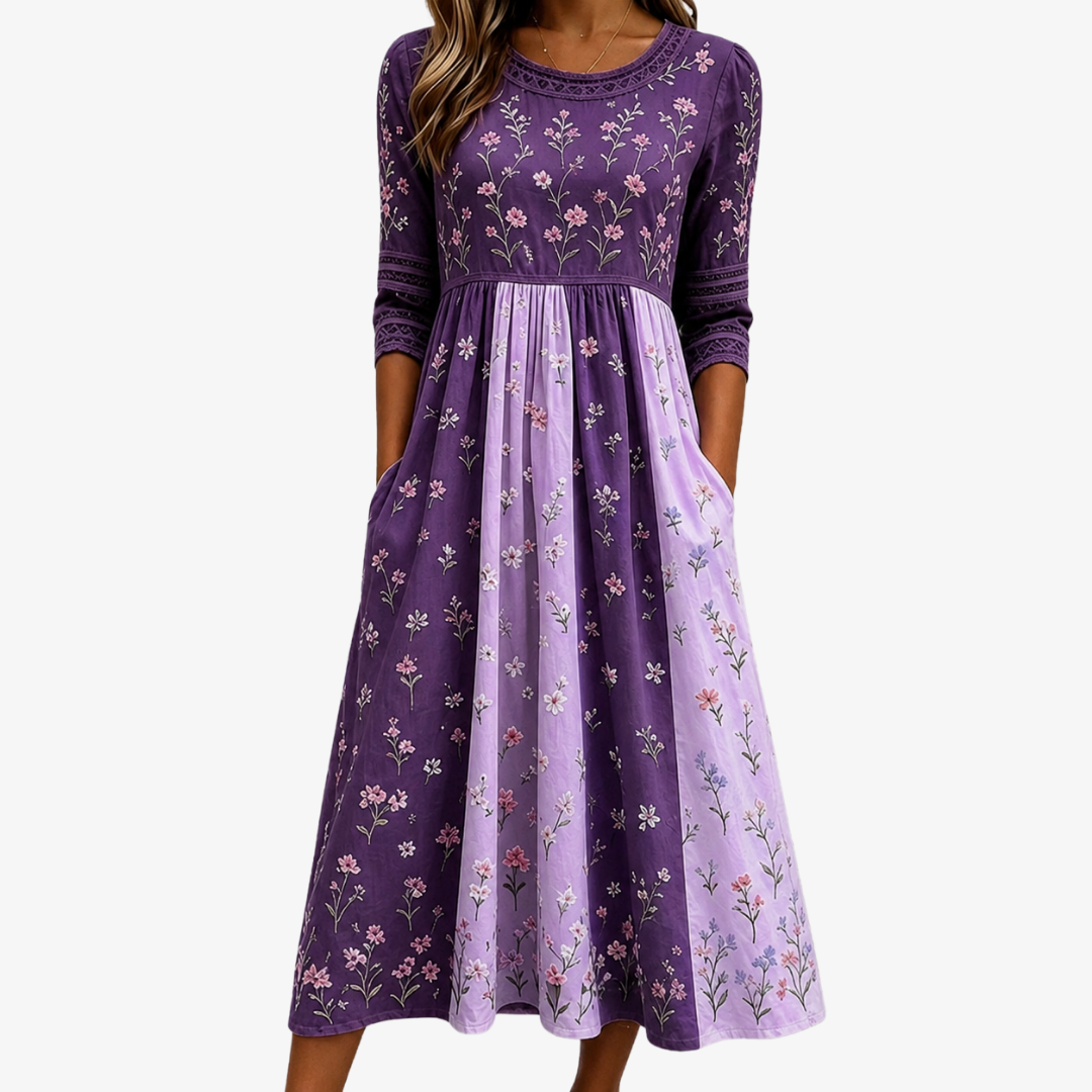 Robe Midi à Panneaux Lavender Wildflower