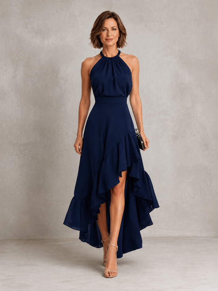 Chloe | Robe dos nu à ourlet volanté