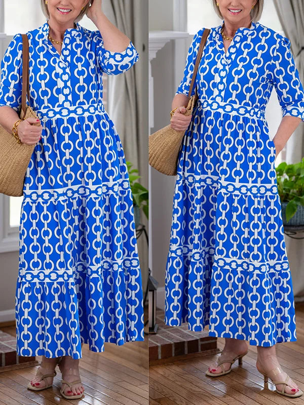 HAZEL | Robe Midi Motif Chaîne