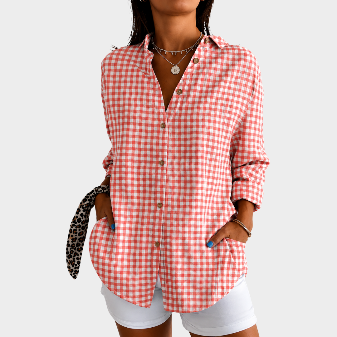 Blouse Charme Pique-nique Corail