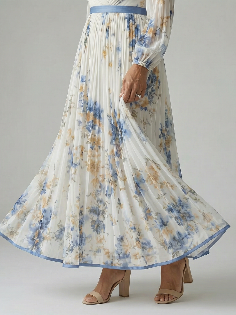Rielle | Robe Midi Portefeuille Plissée