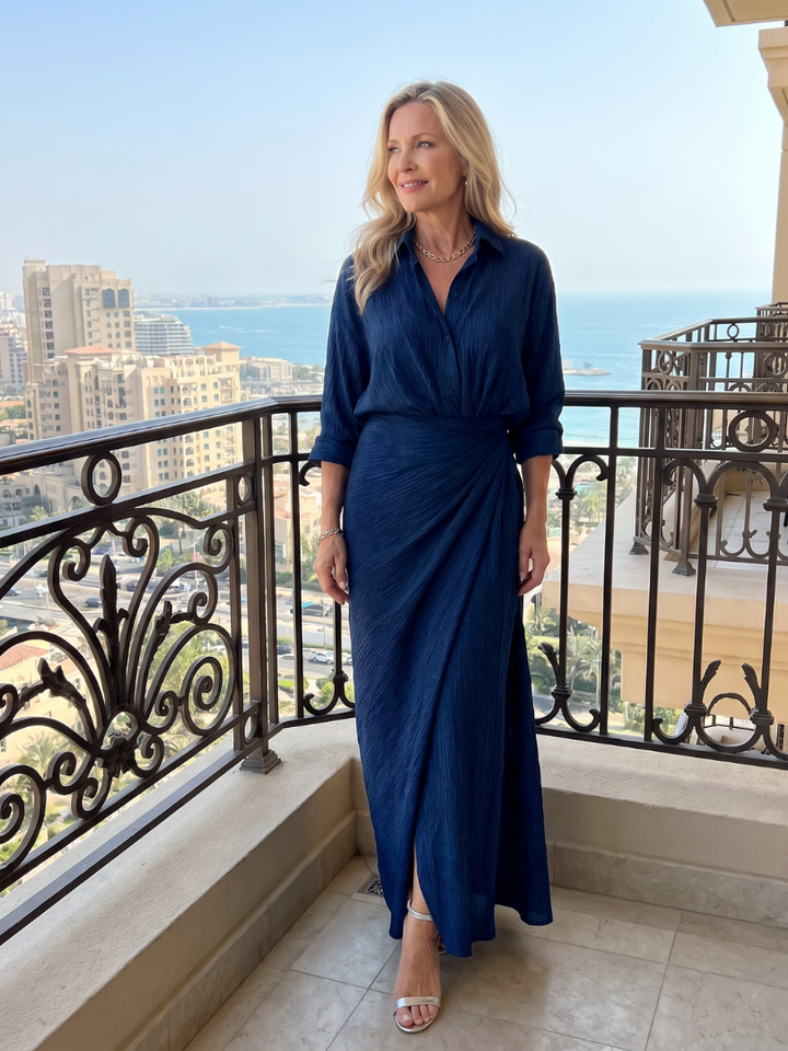 Mirque | Robe Maxi À Manches Longues Portefeuille