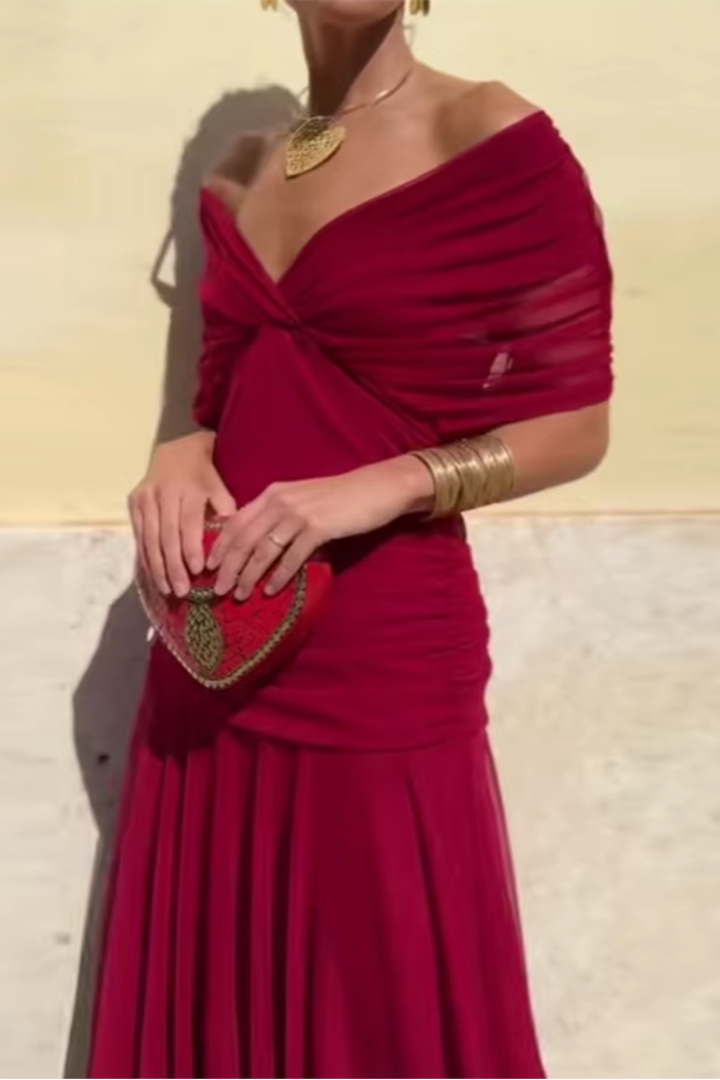 Luisa | Robe longue de fête élégante à col en V