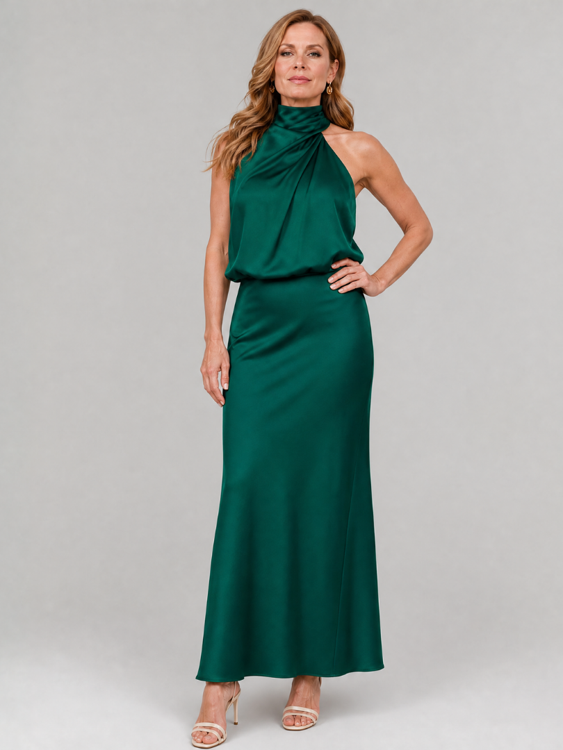 Nopal | Robe Midi Sans Manches Col Drapé