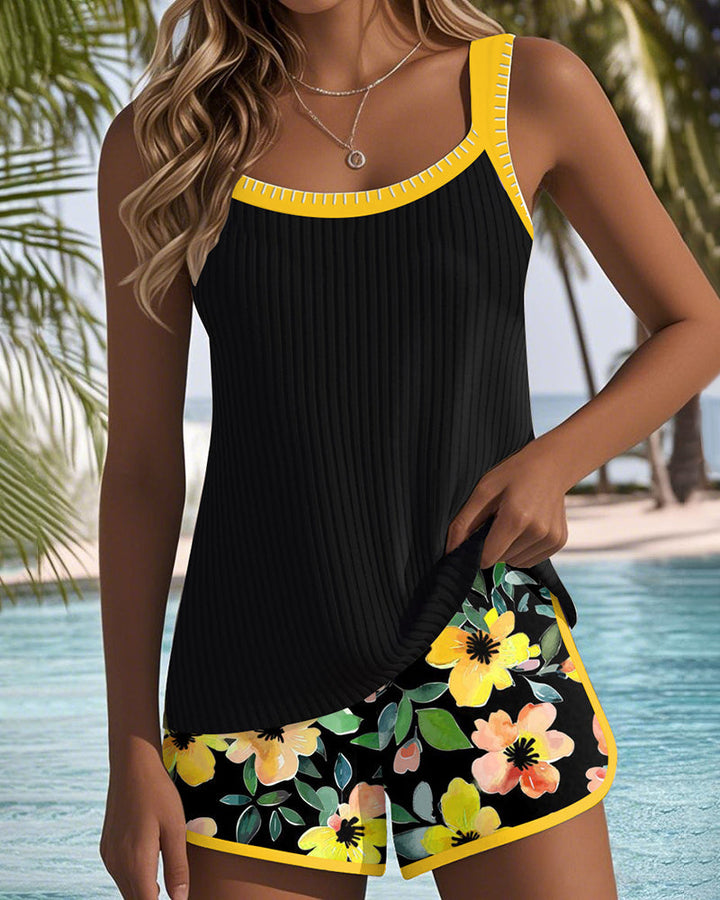 Valeria - Tankini élégant avec short fleuri