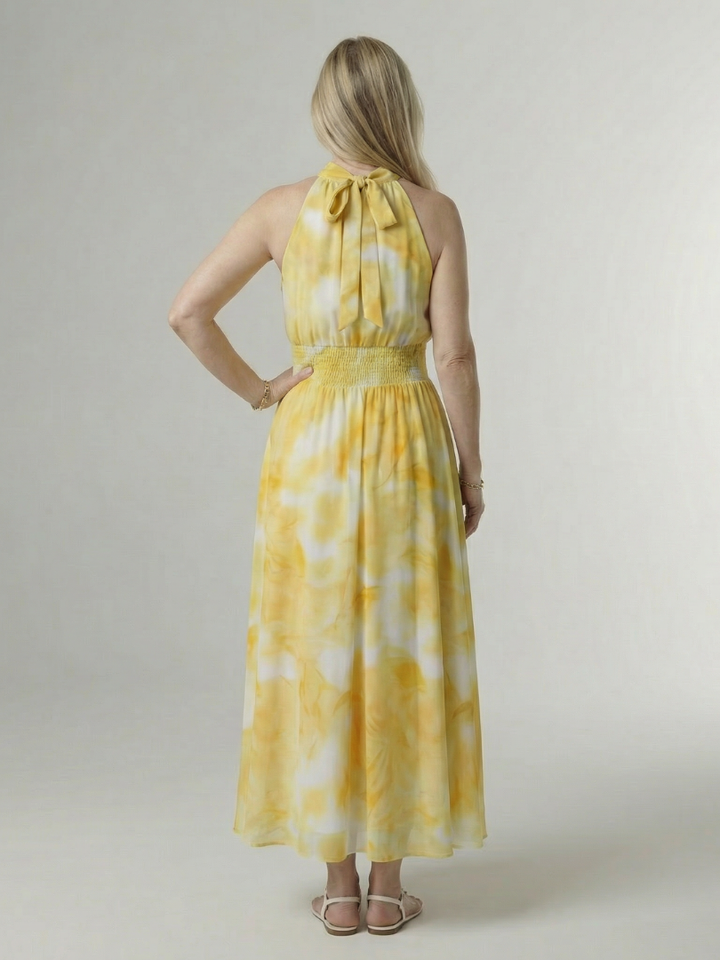 Sylin | Robe Midi Halter Froncée