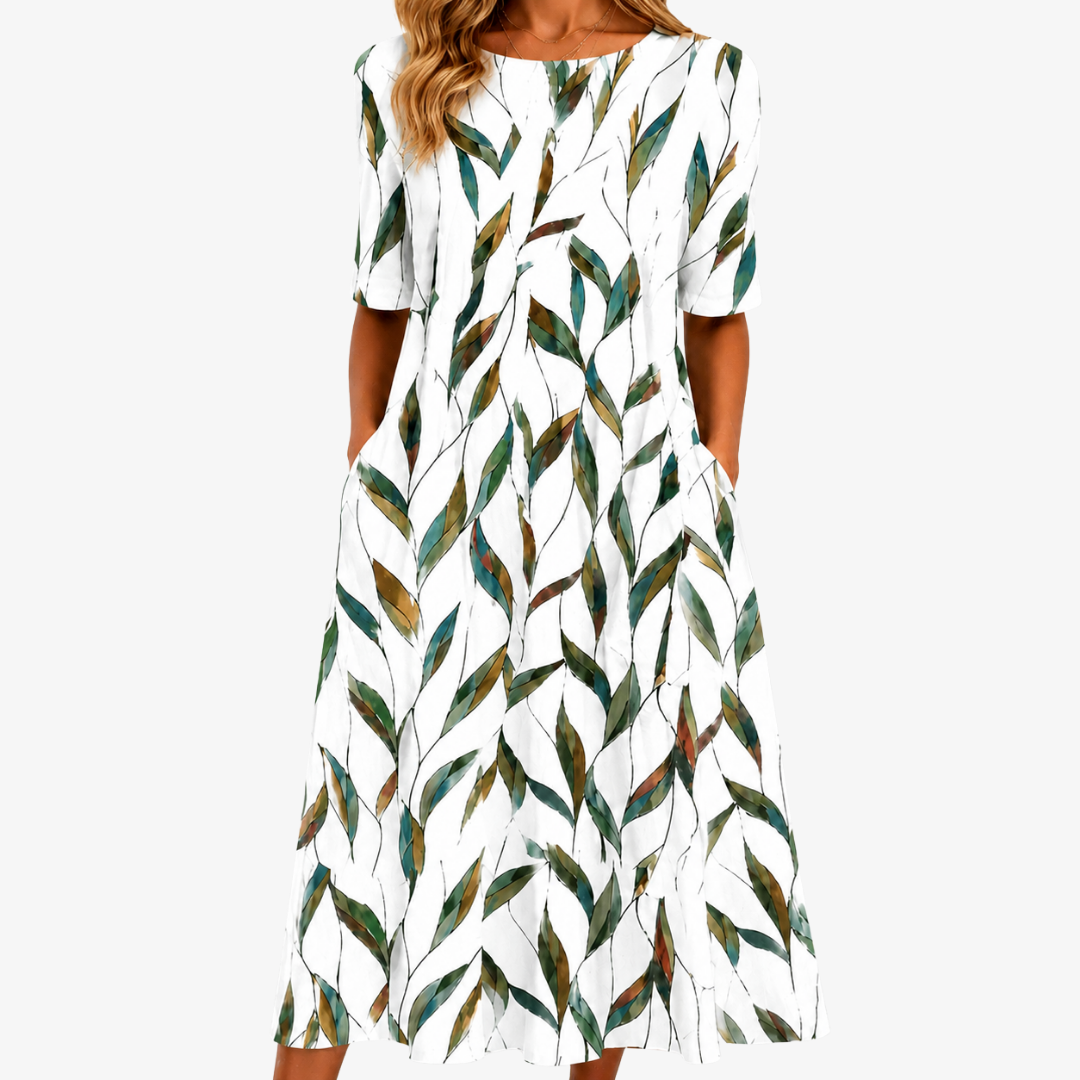 Robe Midi Botanique à Poches Willow Meadow