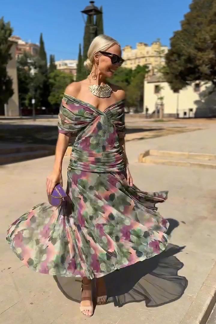 Luisa | Robe longue de fête élégante à col en V