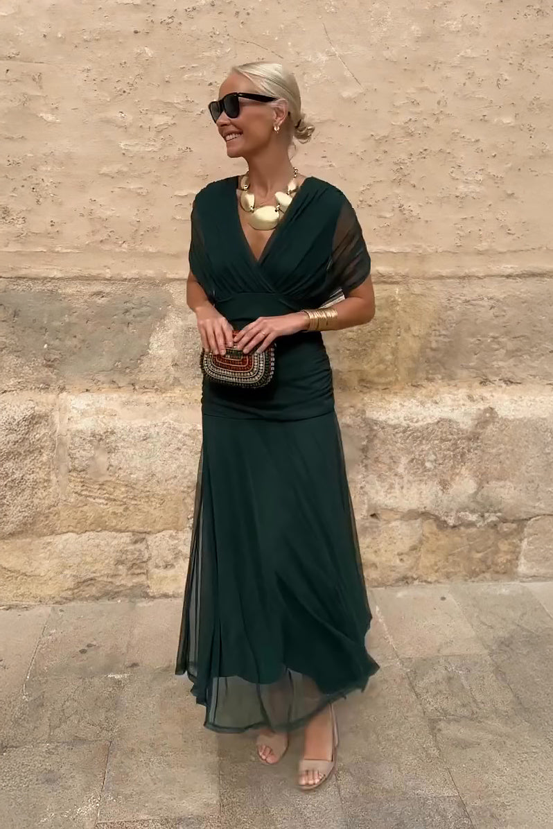 Luisa | Robe longue de fête élégante à col en V