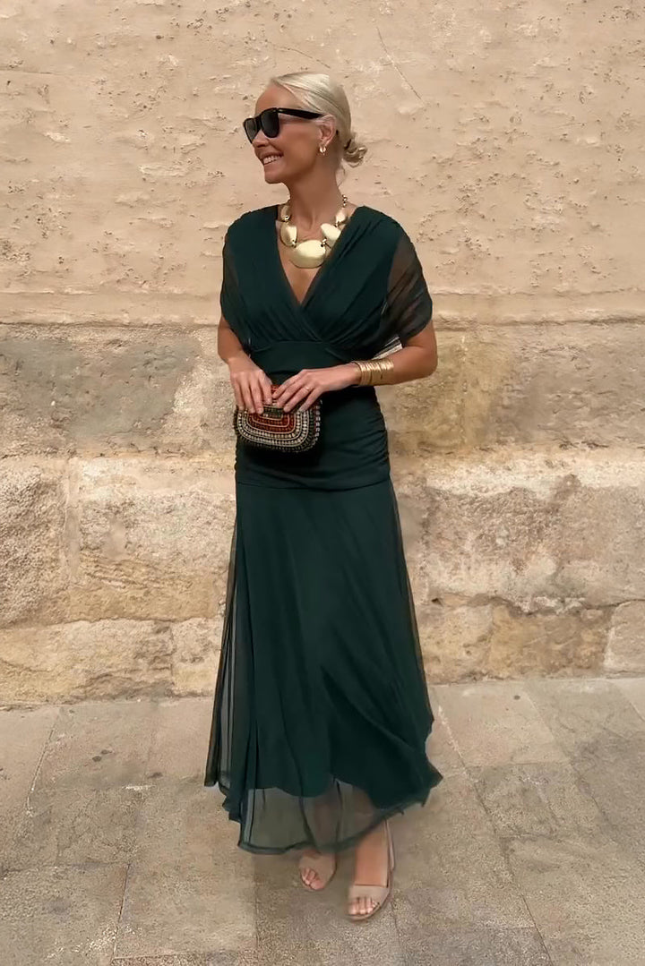 Luisa | Robe longue de fête élégante à col en V