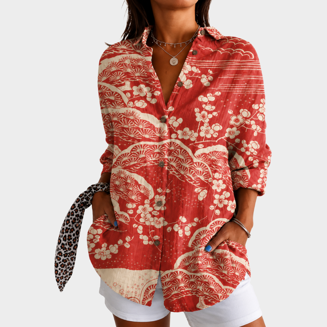 Chemise Côtière Floraison de Coucher de Soleil