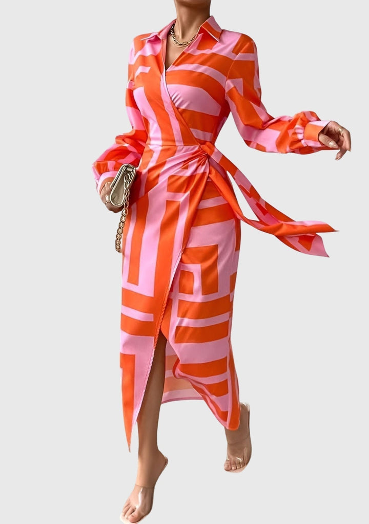 Everly™ | Robe Portefeuille Élégante Imprimée