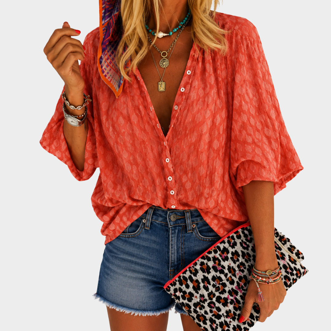 Blouse Boutonnée Brise Corail