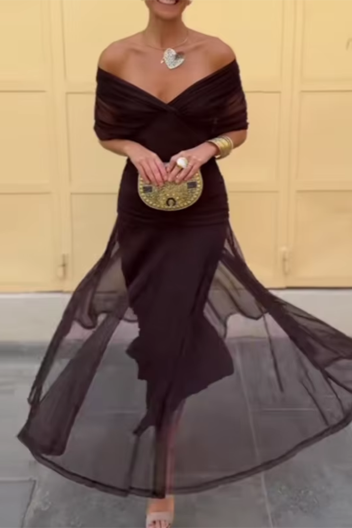Luisa | Robe longue de fête élégante à col en V