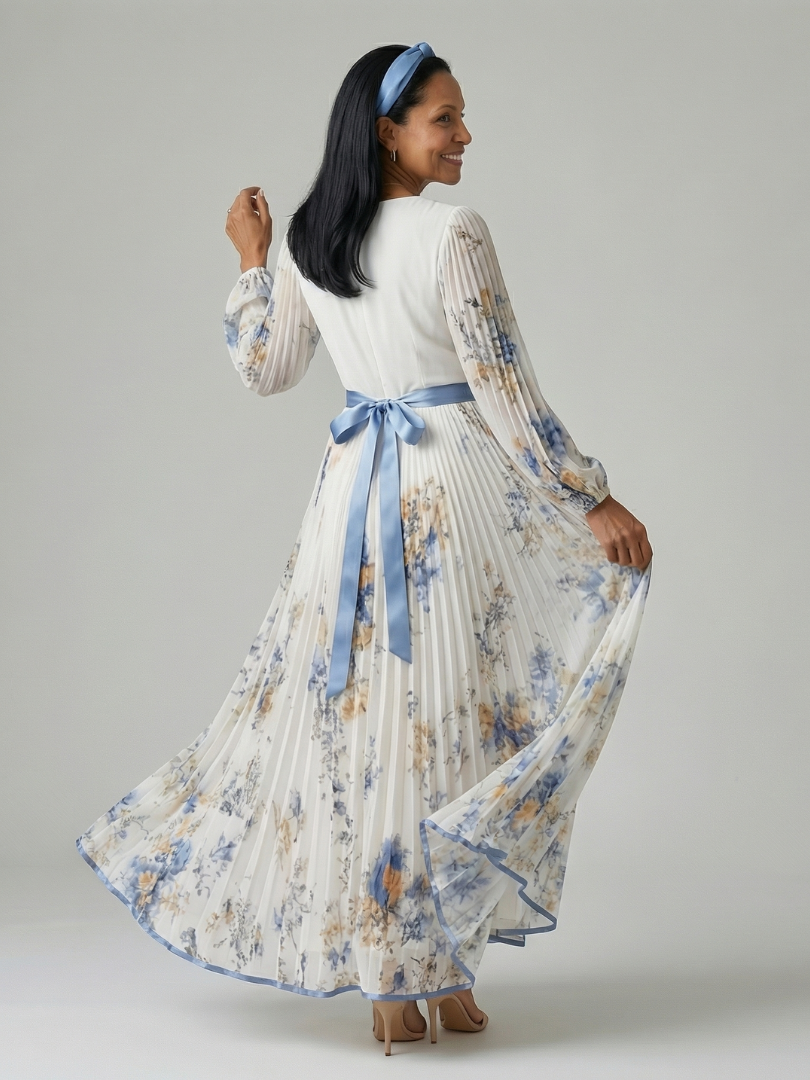Rielle | Robe Midi Portefeuille Plissée
