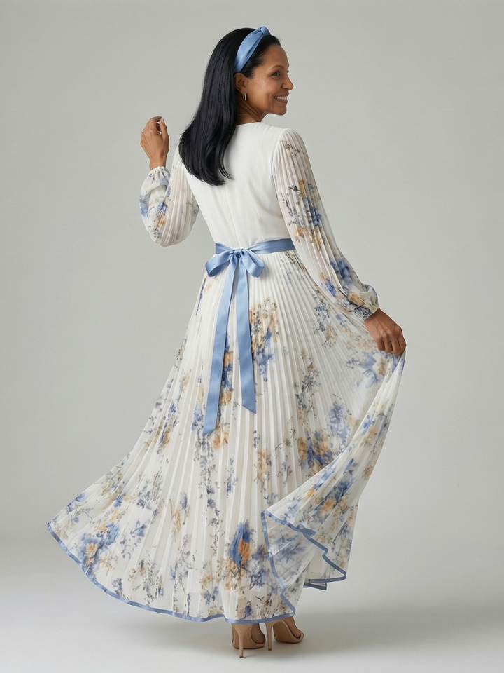Rielle | Robe Midi Portefeuille Plissée