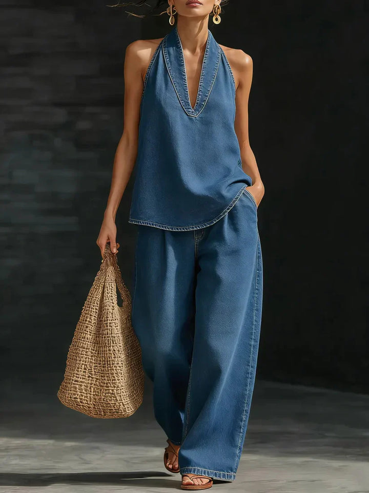 Martina | Ensemble Long Fluide Col en V