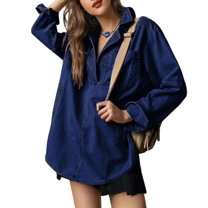 Emilia | Tunique Chic en Denim Col en V