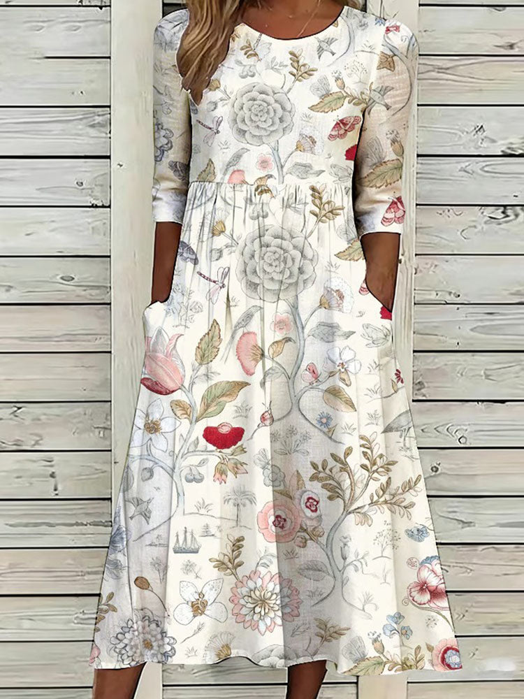 Florence | Robe Midi Flatteuse Effet Ventre Plat