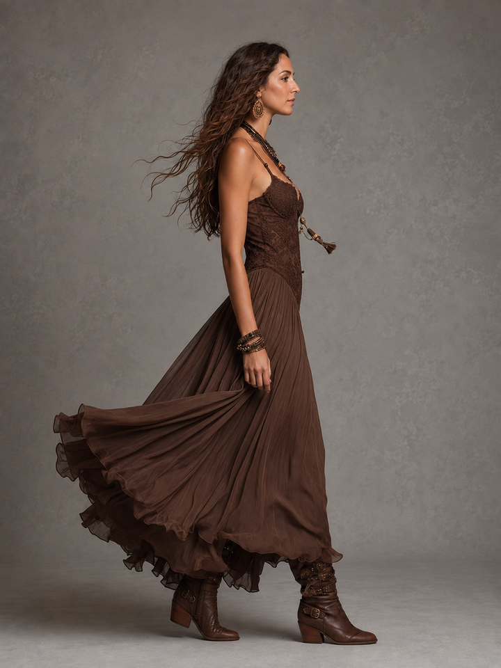 Olivia | Robe maxi corset en dentelle