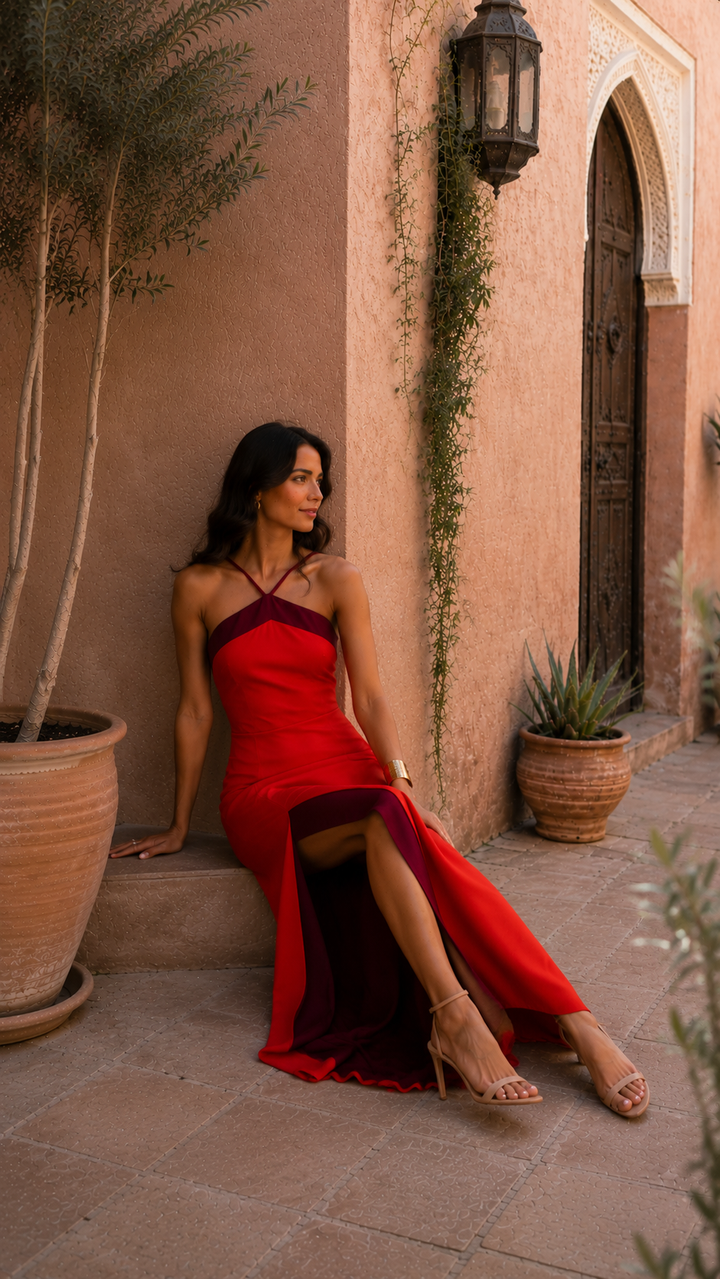 Robe Longue Dos-Nu avec Fente