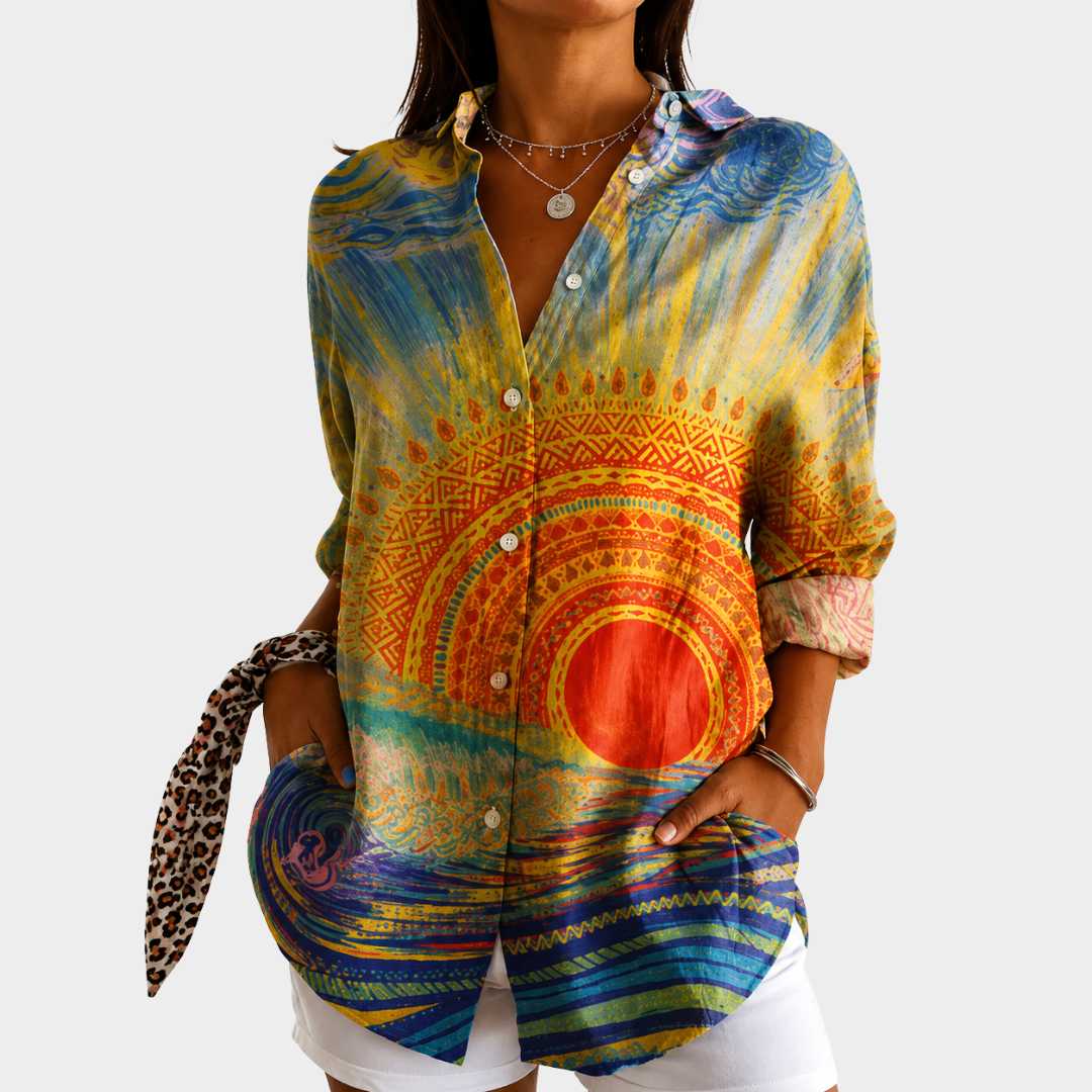 Blouse Évasion Coucher de Soleil Rayonnant