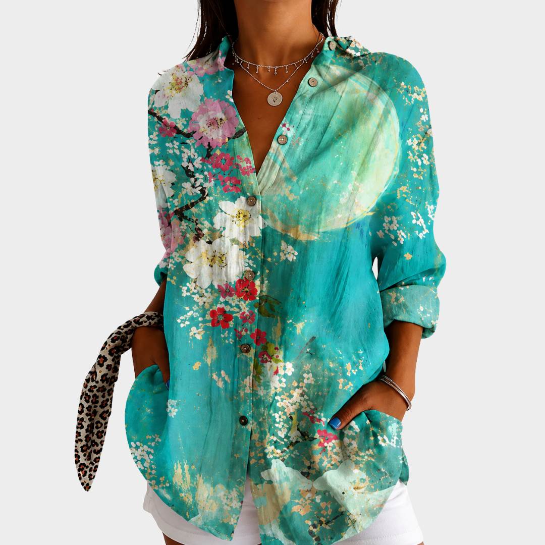 Blouse Floraison Côtière Clair de Lune