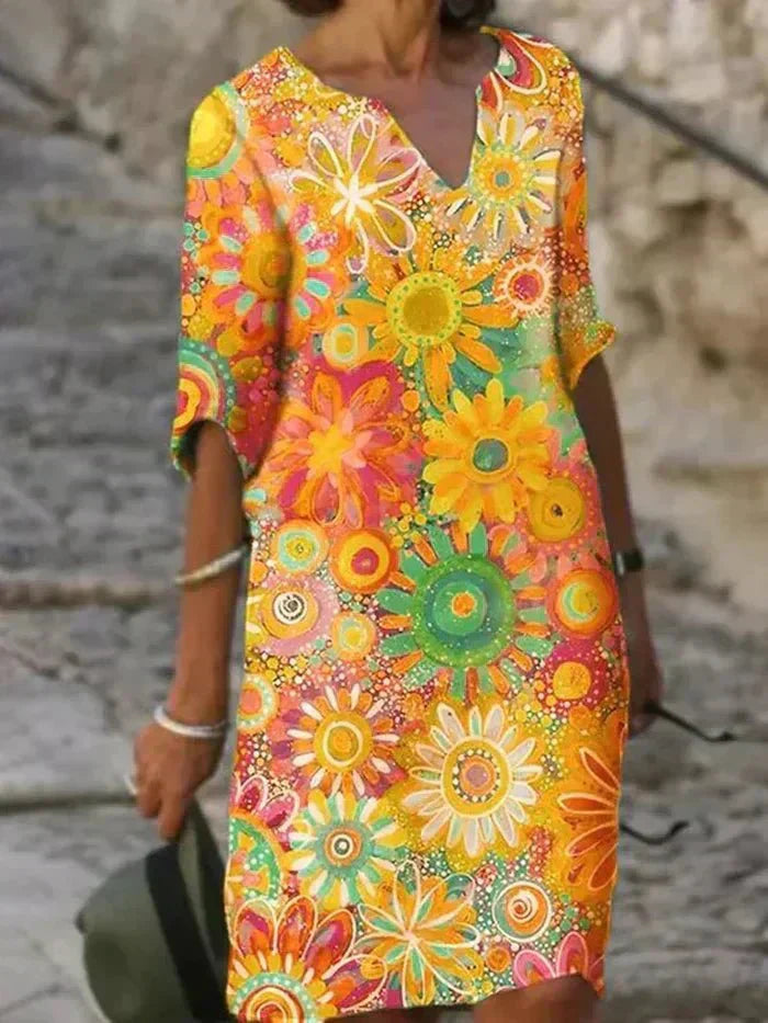 Leila | Robe Midi Fleurie Éclatante