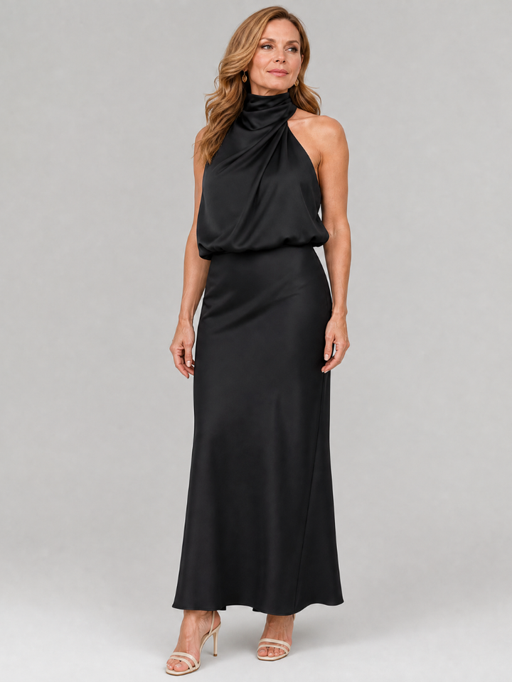 Nopal | Robe Midi Sans Manches Col Drapé