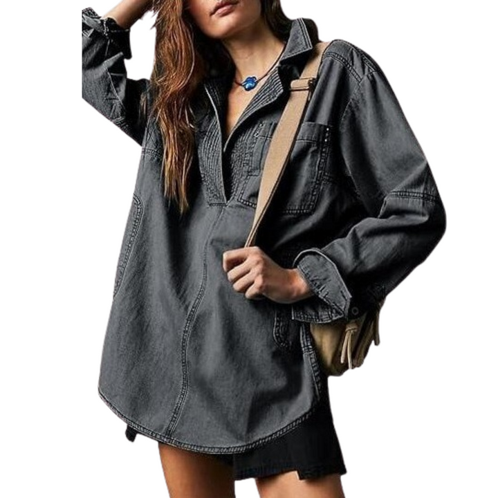 Emilia | Tunique Chic en Denim Col en V