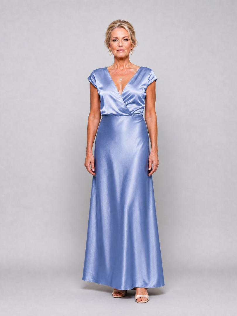 Samouse | Robe Maxi Portefeuille À Manches Courtes