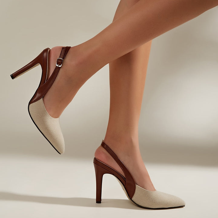 Amelia™ | Chaussures à talons slingback avec détails contrastants