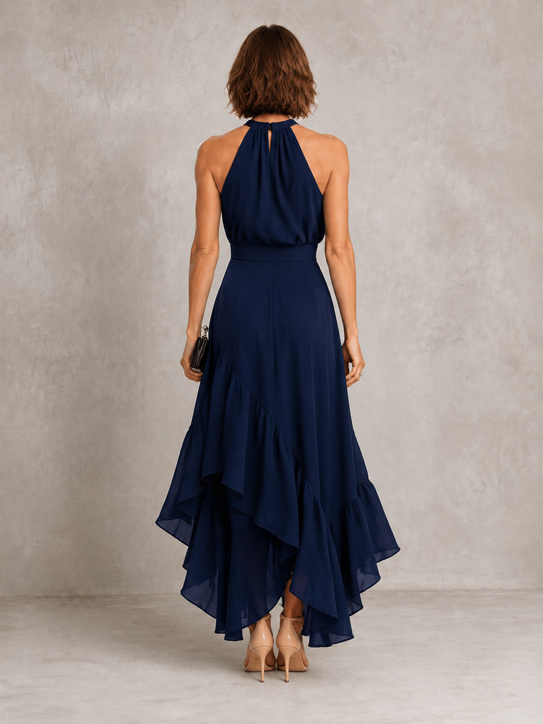 Chloe | Robe dos nu à ourlet volanté