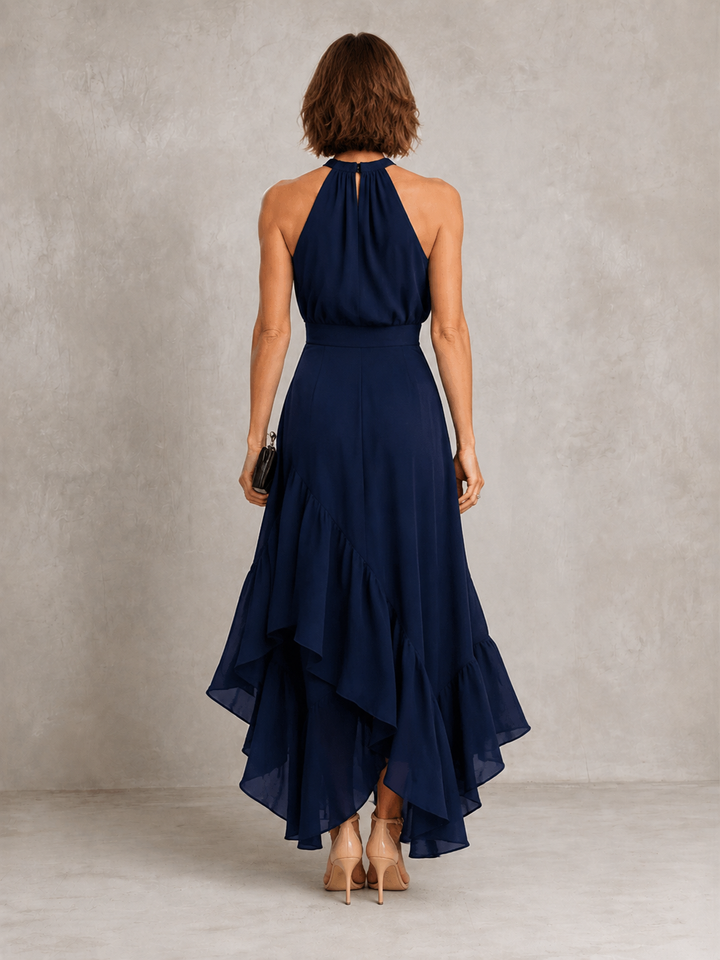 Chloe | Robe dos nu à ourlet volanté