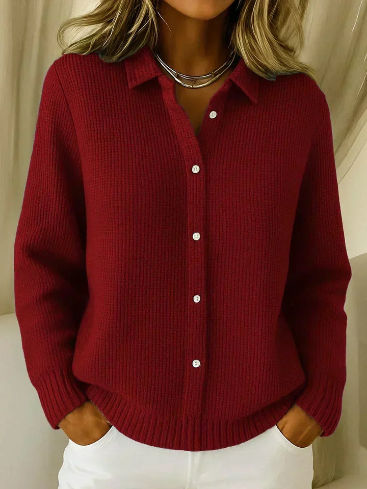 Camille™ | Textured maille bouton-Up cardigan