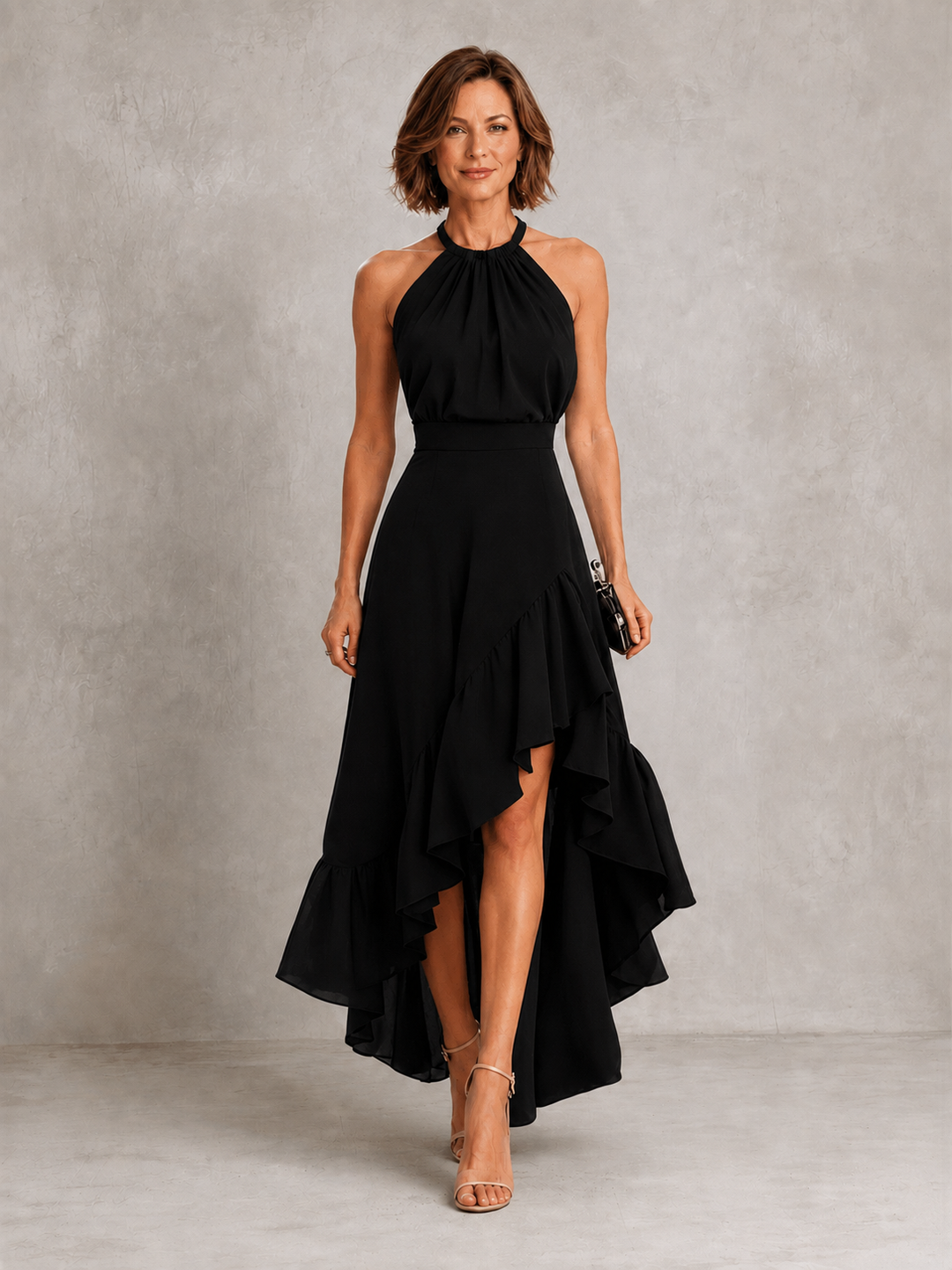 Chloe | Robe dos nu à ourlet volanté