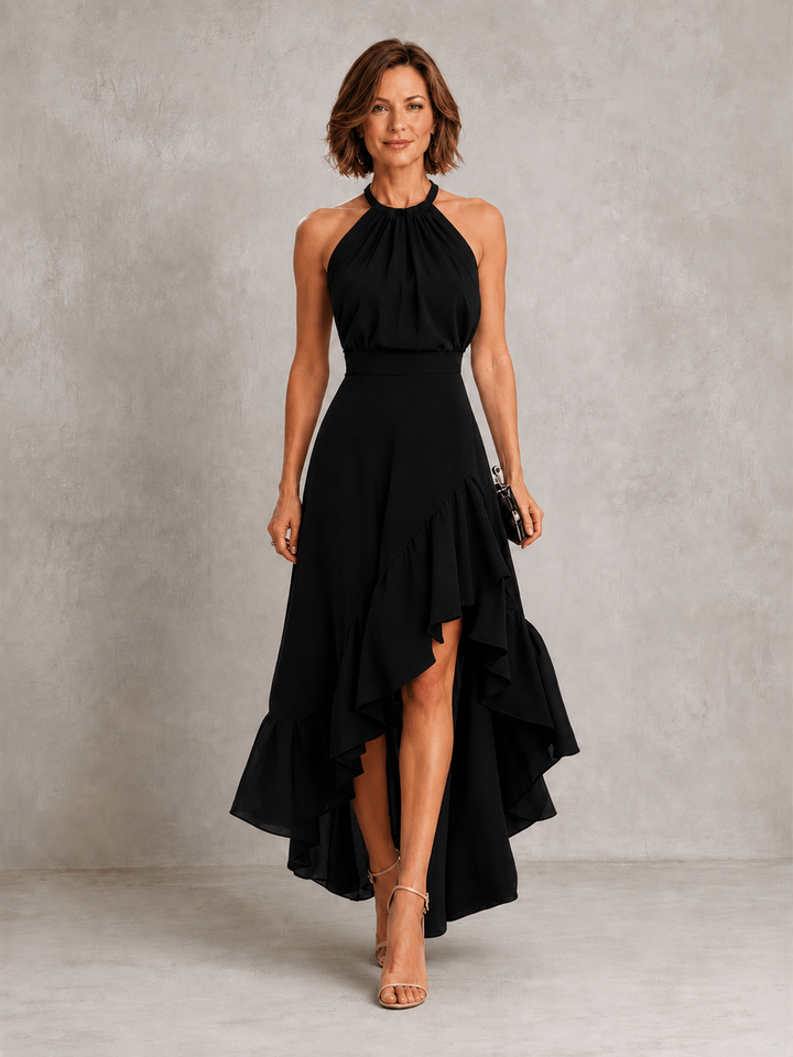 Chloe | Robe dos nu à ourlet volanté
