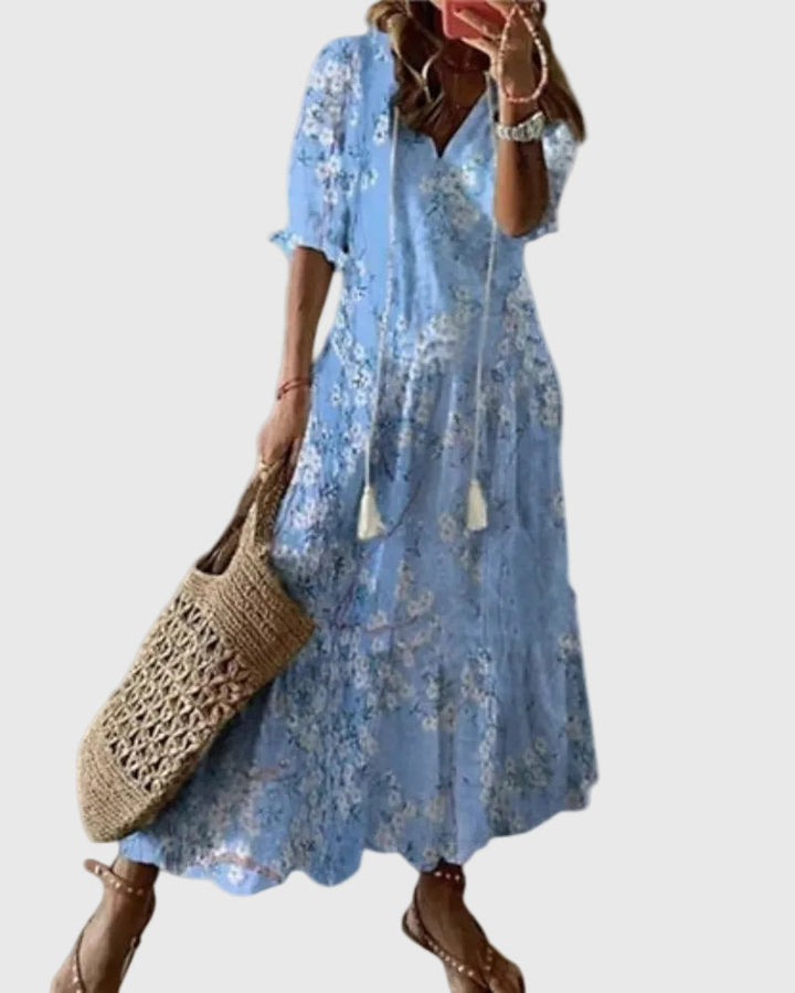 Ramona | Robe Longue Bohème Vintage d'Été