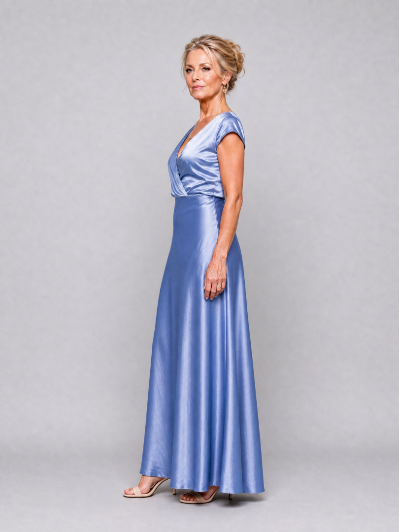 Samouse | Robe Maxi Portefeuille À Manches Courtes
