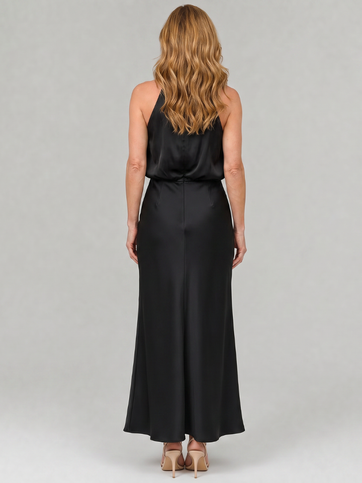 Nopal | Robe Midi Sans Manches Col Drapé