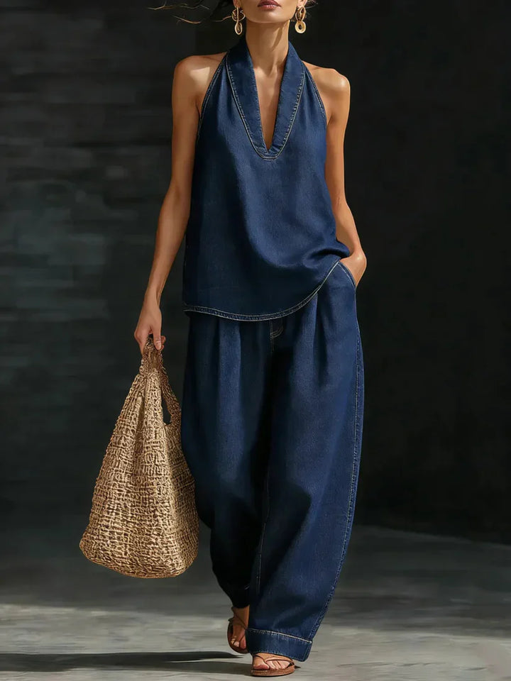 Martina | Ensemble Long Fluide Col en V